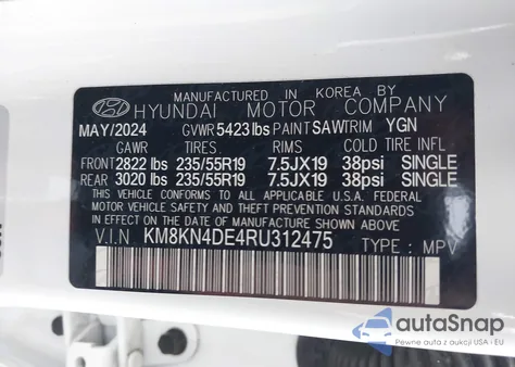 2024 Hyundai Ioniq 5 Sel z USA, uszkodzony, nr VIN KM8KN4DE4RU312475